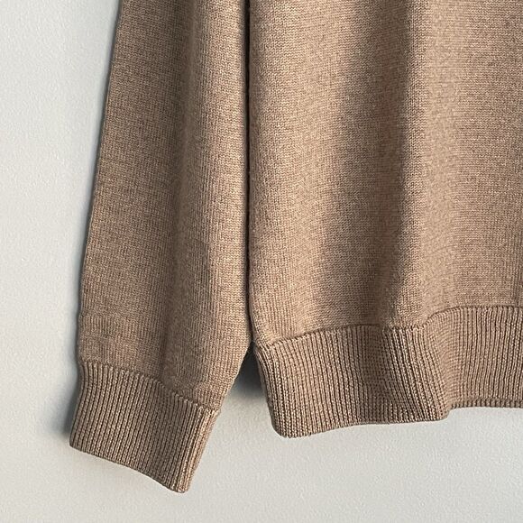 Brooks Brothers 100% Merino Wool Sweater Men's L Beige Extra Fine Italian - Picture 6 of 12